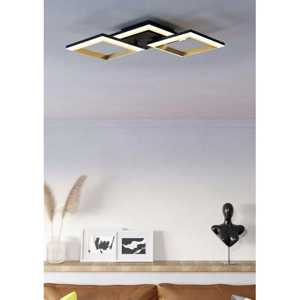 Ceiling LED lamp EGLO CALLIERA, 20 W, 2500 lm, 4000 K, black/gold, 31x59.5x9cm