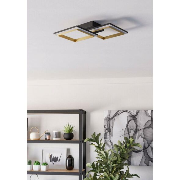 Ceiling LED lamp EGLO CALLIERA, 18.4 W 2500lm 4000 K, black/gold color, 31x52.5x8cm