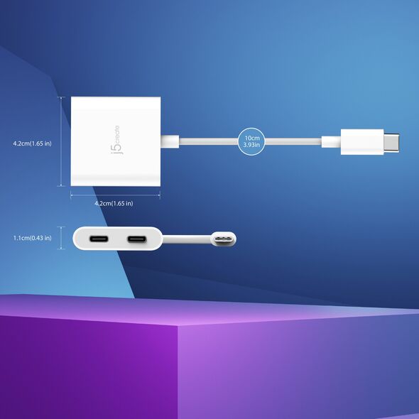 j5create JCA164 0,1 m USB Type-C Biały