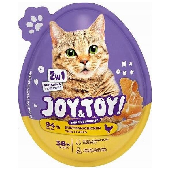 JOY&TOY! SNACK SUPRISE DLA KOTA 2w1       ZABAWKA+SMAKOŁYK 20g KURCZAK   /18