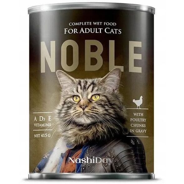 NOBLE CAT 415g  DRÓB  ( kawałki w sosie   )    /24