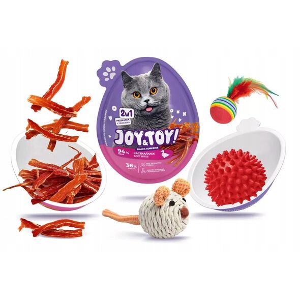 JOY&TOY! SNACK SUPRISE DLA KOTA 2w1       ZABAWKA+SMAKOŁYK 20g KACZKA   /18