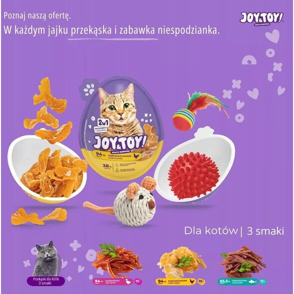 JOY&TOY! SNACK SUPRISE DLA KOTA 2w1       ZABAWKA+SMAKOŁYK 20g KACZKA   /18