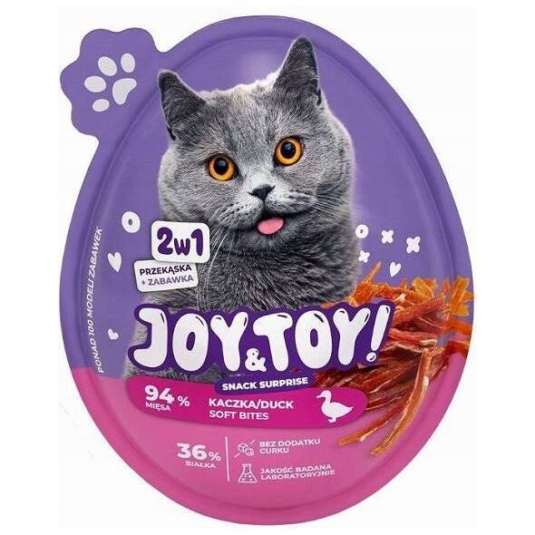 JOY&TOY! SNACK SUPRISE DLA KOTA 2w1       ZABAWKA+SMAKOŁYK 20g KACZKA   /18