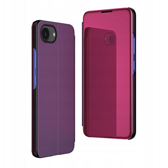 Etui Clear View Case na iPhone 16e pokrowiec z klapką - różowe