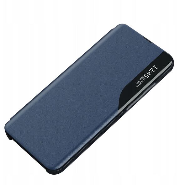 Etui Eco Leather View Case elegancki futerał z klapką i podstawką na iPhone 16e - niebieskie