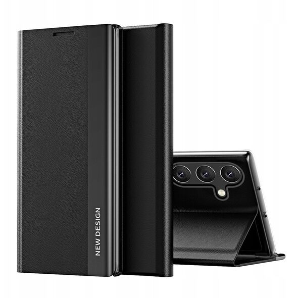 Etui Sleep Case Pro na Samsung Galaxy S25 Edge z klapką i podstawką - czarne