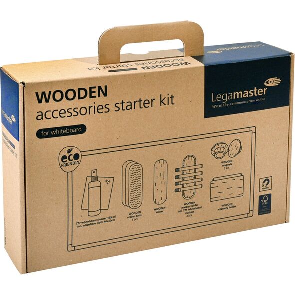 Legamaster WOODEN whiteboard accessory set 17-piece, Accessory set, Netherlands, FSC mix 70%, 214 mm, 333 mm, 74 mm