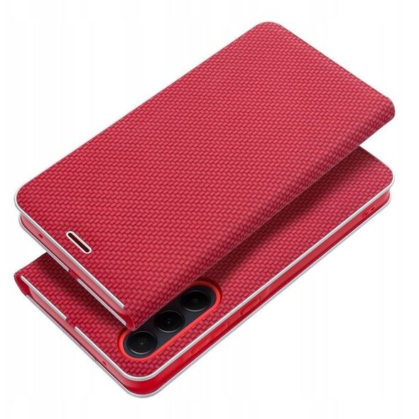 Kabura LUNA Book Carbon do SAMSUNG S24 FE czerwony