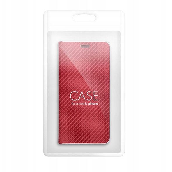 Kabura LUNA Book Carbon do SAMSUNG S24 FE czerwony