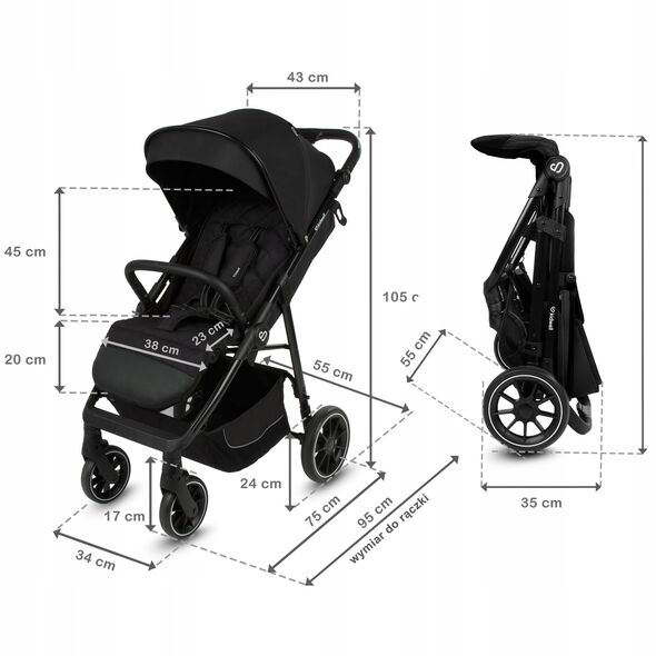 KIDWELL WÓZEK SPACEROWY ENZO BLACK 5906601700521