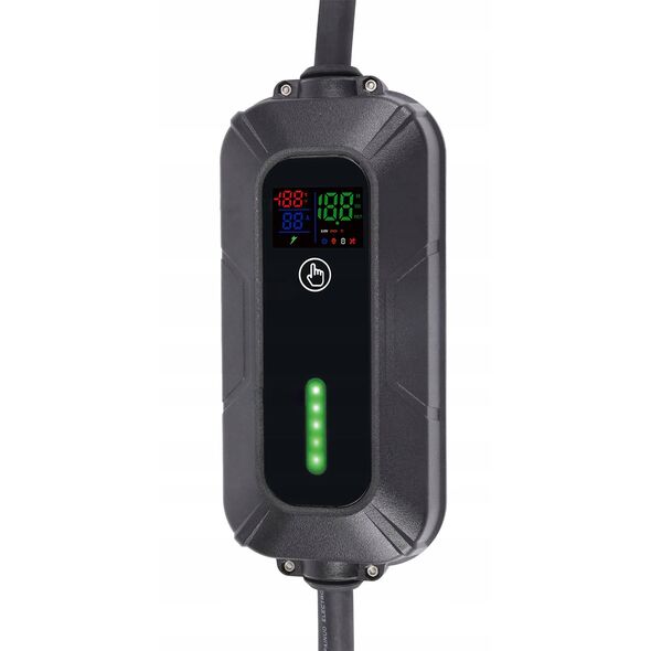 PLATINET EV ŁADOWARKA PRZENOŚNA SAMOCHODÓW EV/PHEV AC TYPE 2 8/10/13/16A 11KW CEE 3F 7M CABLE BLACK [46203]