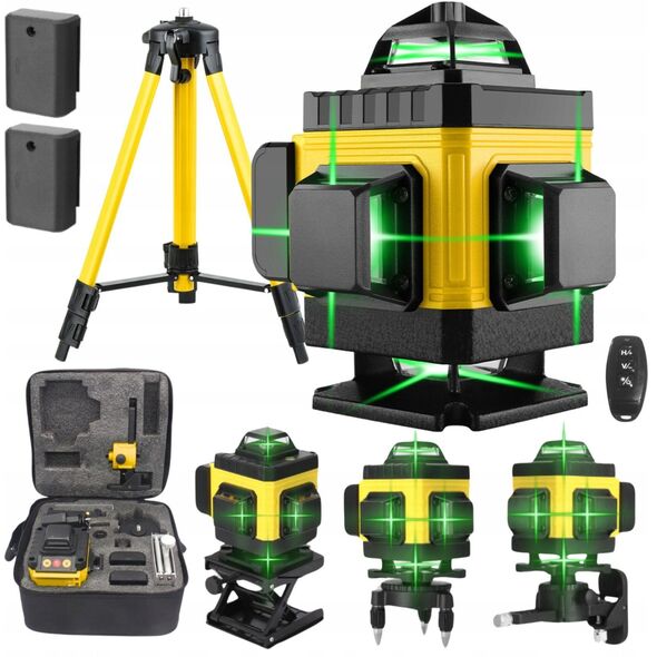 Extralink | Zestaw poziomica laserowa krzyżowa płaszczyznowa laser 4D ze statywem |