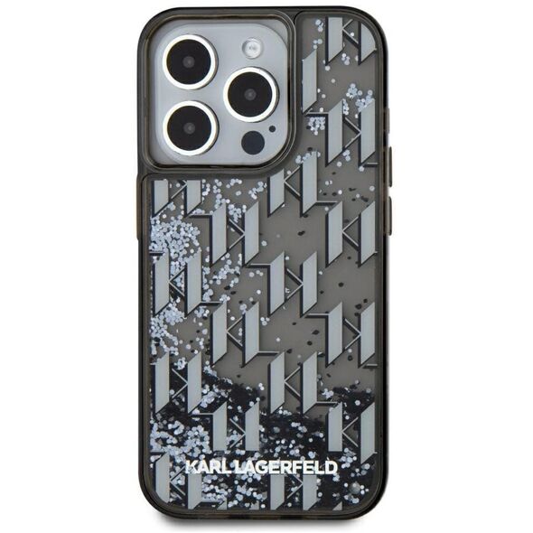 Etui Karl Lagerfeld Liquide Glitter      Monogram Gradient do iPhone 15 Pro Max czarny