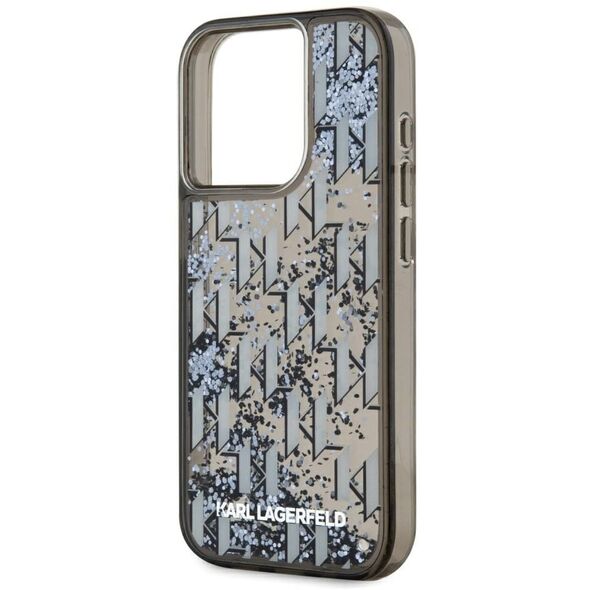 Etui Karl Lagerfeld Liquide Glitter      Monogram Gradient do iPhone 15 Pro czarny