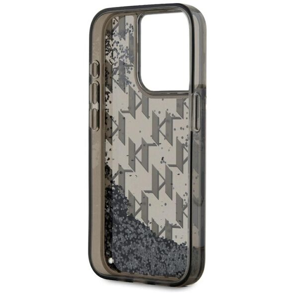 Etui Karl Lagerfeld Liquide Glitter      Monogram Gradient do iPhone 15 Pro czarny