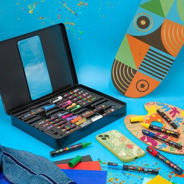 POSCA GIFT METAL TIN, 20 ass. Pop Colours (6xpc1mc - 7xpc3m - 7xpc5m)