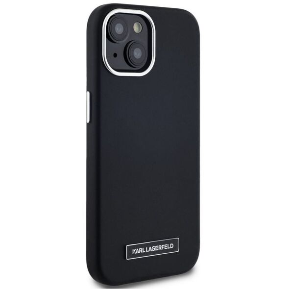 Case Karl Lagerfeld FW Metal Plate MagSafe for iPhone 15 black