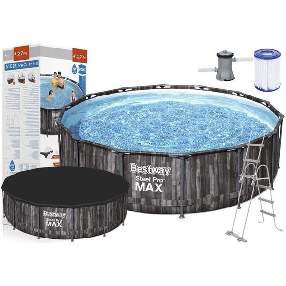 Frame pool BESTWAY Steel Pro Max, gray, 13030 l, 427 x 107 cm,