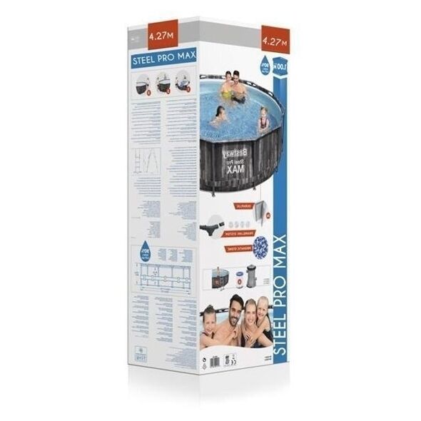 Frame pool BESTWAY Steel Pro Max, gray, 13030 l, 427 x 107 cm,