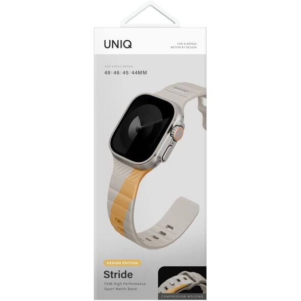 Strap UNIQ Stride De Rubber for Apple Watch 49/46/45/44mm beige