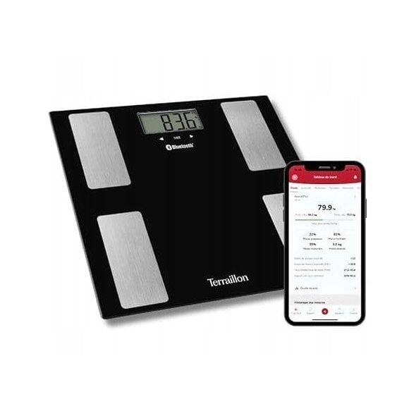 TERRAILLON 15490 Smart Connect  Black personal scales and bo