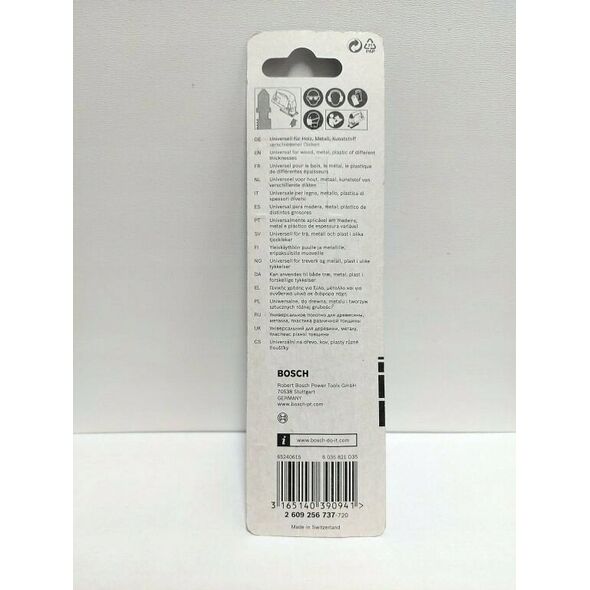 Jigsaw blades BOSCH T 345 XF, 108 mm, BIM, for metal, 2 pcs.