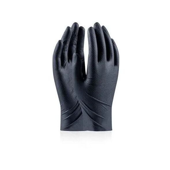 Disposable nitrile gloves with rough palm GRIPAZZ, black, size 2XL (50pcs.)