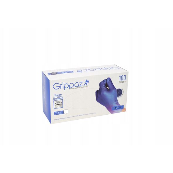 Disposable nitrile gloves with rough palm GRIPPAZ-245VB, size S, 100pcs.