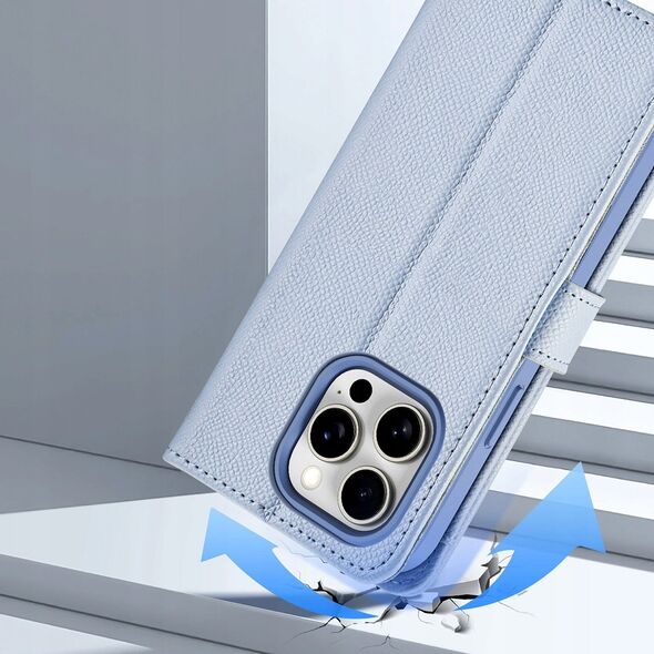 Etui skórzane Dux Ducis Lawa na iPhone 15 - niebieskie