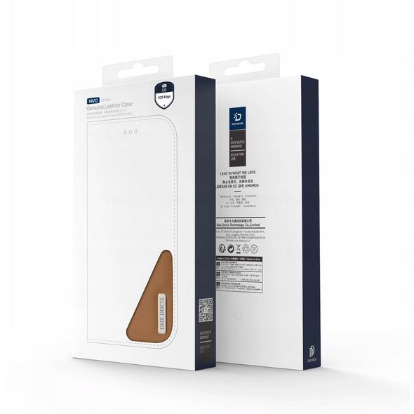 Etui Dux Ducis Hivo na Samsung Galaxy S25 Edge z klapką i ochroną RFID - brązowe