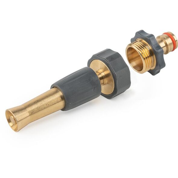 DYSZA REGULOWANA MOSIĘŻNA GW 3/4" Z PRZYŁĄCZEM NA KRAN GZ 3/4" 10cm BRASS SOFT