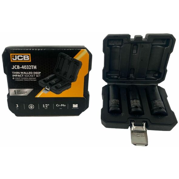 JCB NASADKI UDAROWE DŁ.kpl.  3el.1/2"  6-KĄT. (17,19,21mm) CIENKOŚCIENNE
