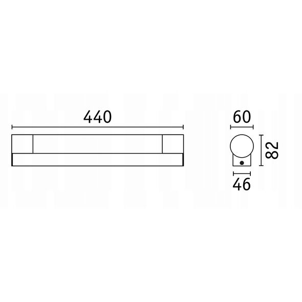 Oprawa ścienna nad lustro ORGON LED 7,5W 3000K 600lm 440mm IP44 230V czarny / aluminium