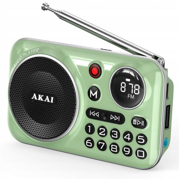 RADIO AKAI APR-500 USB, BT, TF, AKU, funkcja nagrywania
