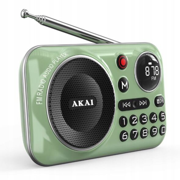 RADIO AKAI APR-500 USB, BT, TF, AKU, funkcja nagrywania