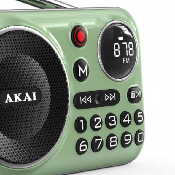 RADIO AKAI APR-500 USB, BT, TF, AKU, funkcja nagrywania
