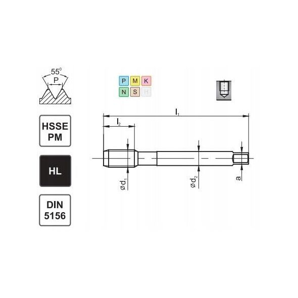 GWINTOWNIK G  1/2" DIN-5156C R45 HSSE-PM HL MASTERTAP