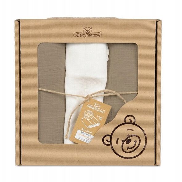 Pielucha MUSLIN 3 pak w pudełku, roz. 70x80