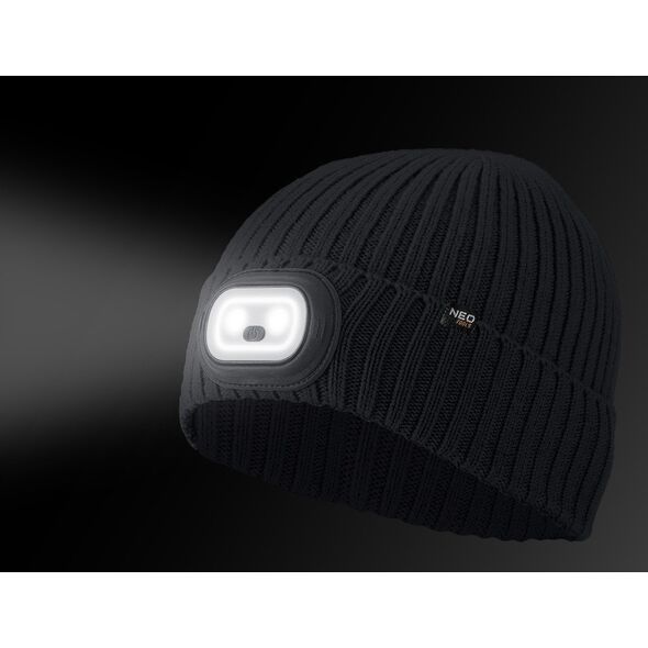 CZAPKA Z LATARKA LED RGB GRAFITOWA