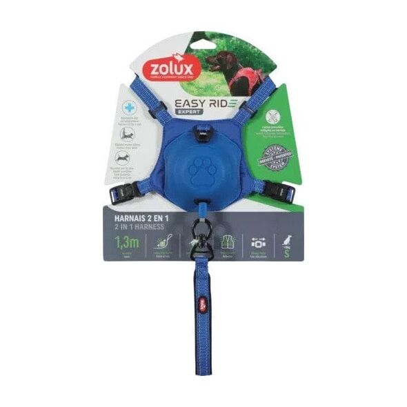 ZOLUX Szelki dla psa ze smyczą automatyczną Easyride S niebieskie