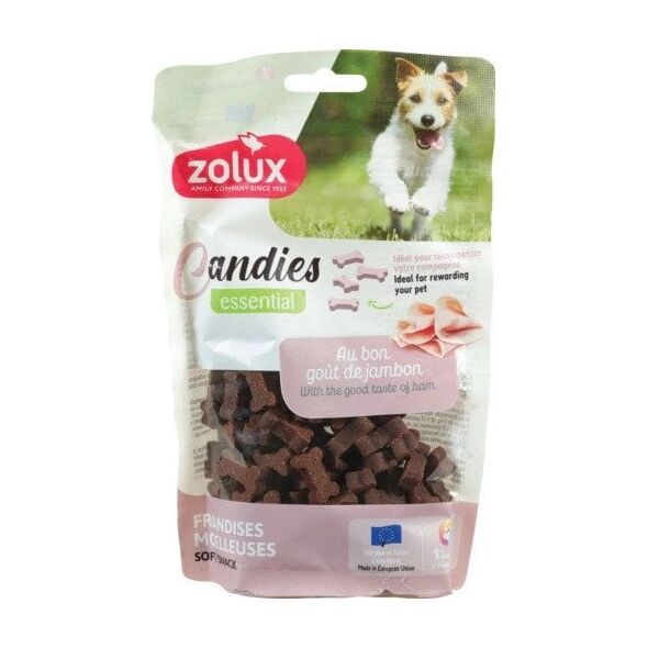 ZOLUX Miękkie przysmaki treningowe dla psa CANDIES mini kostki szynka 150g