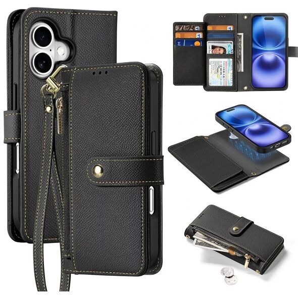 Etui ochronne do iPhone 16 Dux Ducis Lawa MagSafe + portfel  czarne