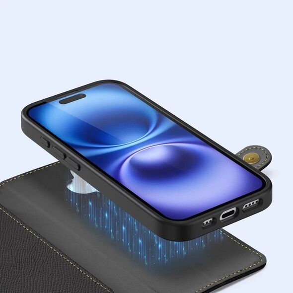 Etui ochronne do iPhone 16 Dux Ducis Lawa MagSafe + portfel  czarne