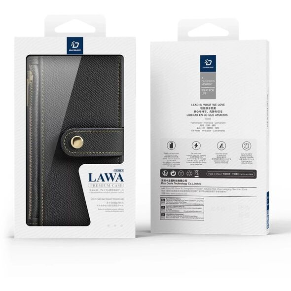 Etui ochronne do iPhone 16 Dux Ducis Lawa MagSafe + portfel  czarne