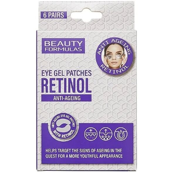 BEAUTY FORMULAS_Eye Gel Patches Retinol przeciwstarzeniowe płatki pod oczy z retinolem 6 par