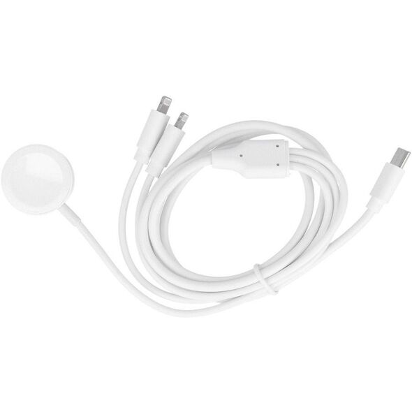 Kabel 3w1 Typ C do 2 x Lightning / Apple Watch 3W 2A C3168 1,2 m biały