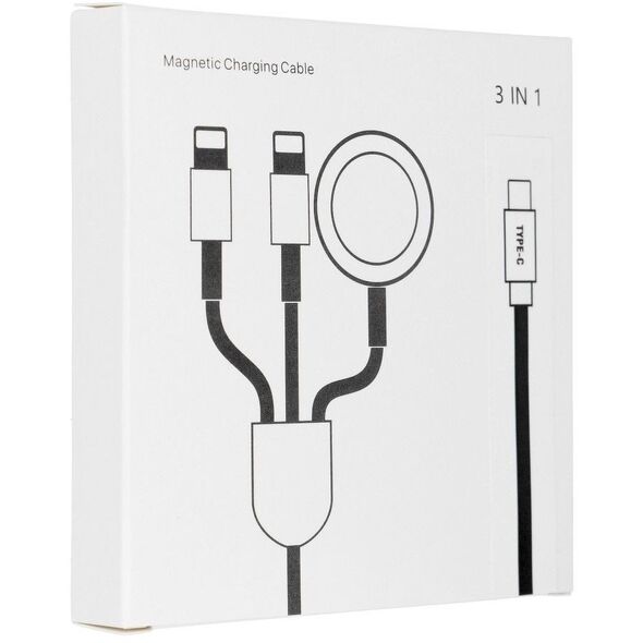 Kabel 3w1 Typ C do 2 x Lightning / Apple Watch 3W 2A C3168 1,2 m biały