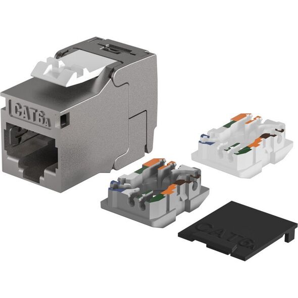 Moduł Keystone RJ45 Cat6a STP, Slim, Shortbody, metal