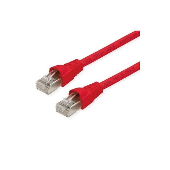 TELEGRTNER Kabel krosowy RJ45 S/FTP, kat. 6A, LSZH, czerwony, 5,5 m